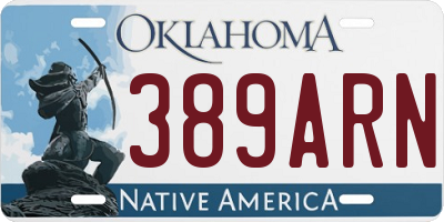 OK license plate 389ARN