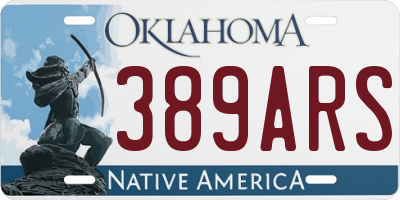 OK license plate 389ARS