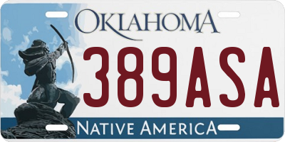 OK license plate 389ASA