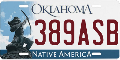 OK license plate 389ASB