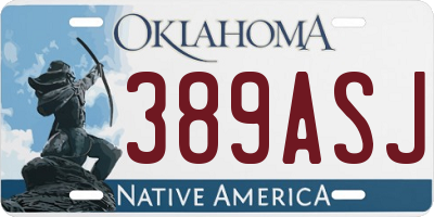 OK license plate 389ASJ