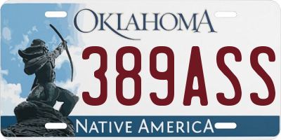 OK license plate 389ASS