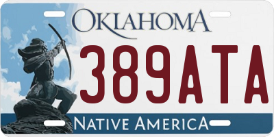 OK license plate 389ATA