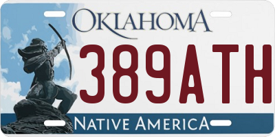 OK license plate 389ATH