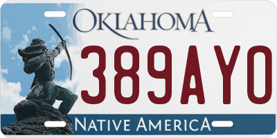 OK license plate 389AYO