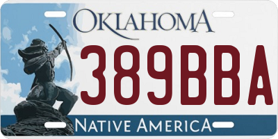 OK license plate 389BBA