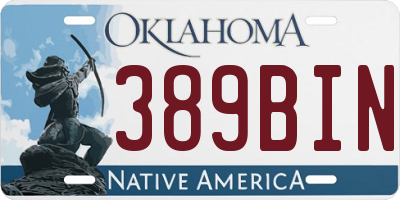OK license plate 389BIN