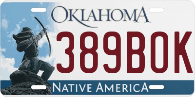 OK license plate 389BOK