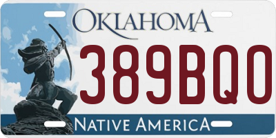 OK license plate 389BQO