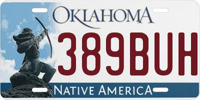 OK license plate 389BUH