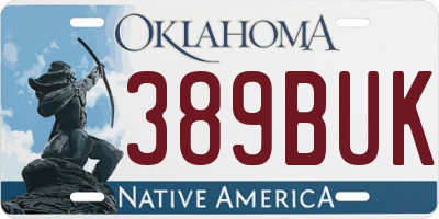 OK license plate 389BUK