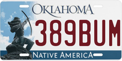OK license plate 389BUM