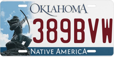 OK license plate 389BVW