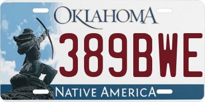 OK license plate 389BWE
