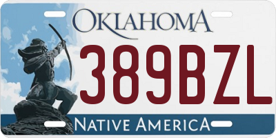 OK license plate 389BZL