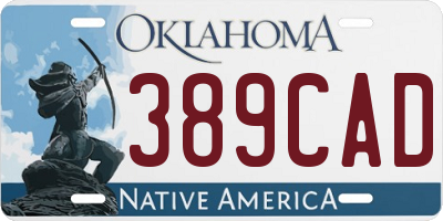 OK license plate 389CAD