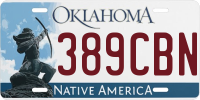 OK license plate 389CBN