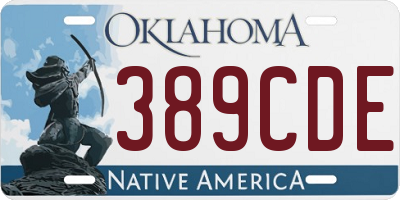 OK license plate 389CDE