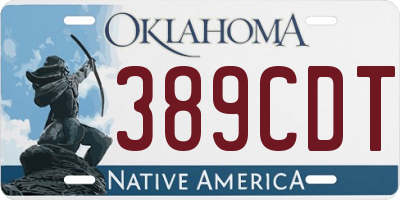 OK license plate 389CDT
