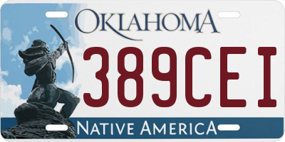 OK license plate 389CEI