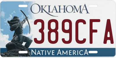 OK license plate 389CFA