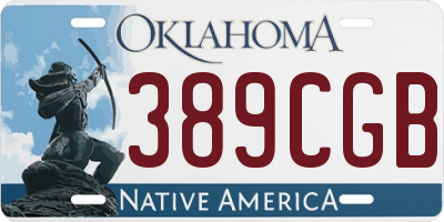 OK license plate 389CGB