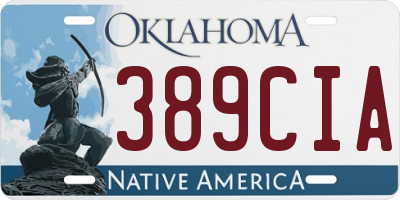 OK license plate 389CIA