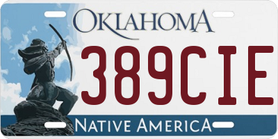 OK license plate 389CIE
