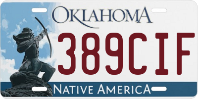 OK license plate 389CIF