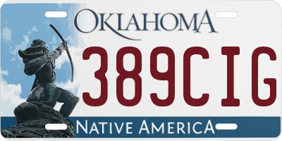 OK license plate 389CIG