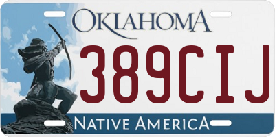 OK license plate 389CIJ