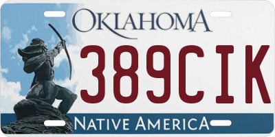 OK license plate 389CIK