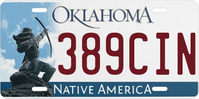 OK license plate 389CIN