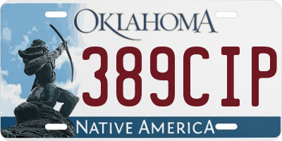 OK license plate 389CIP