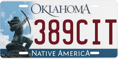 OK license plate 389CIT