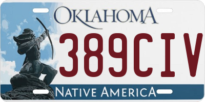 OK license plate 389CIV