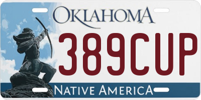OK license plate 389CUP