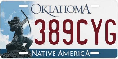 OK license plate 389CYG