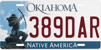 OK license plate 389DAR