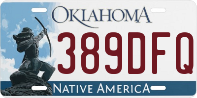 OK license plate 389DFQ