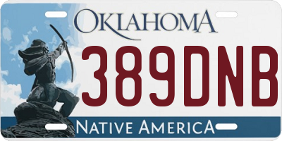 OK license plate 389DNB