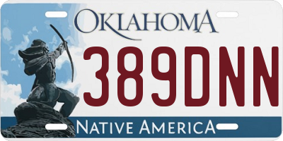 OK license plate 389DNN