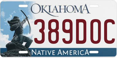 OK license plate 389DOC