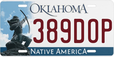OK license plate 389DOP
