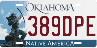 OK license plate 389DPE