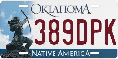 OK license plate 389DPK