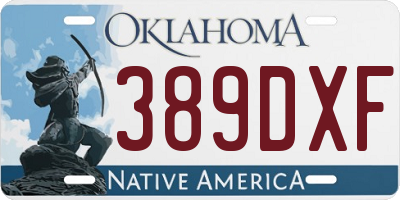 OK license plate 389DXF