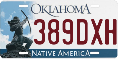 OK license plate 389DXH