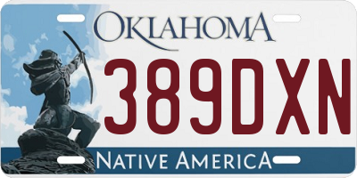 OK license plate 389DXN