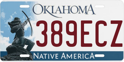 OK license plate 389ECZ